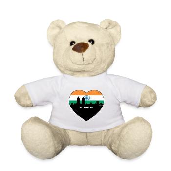 Mumbai India Flag Skyline Souvenir de voyage - Nounours - blanc - Devant