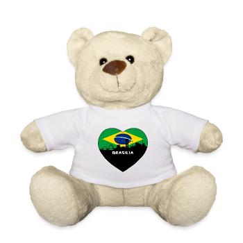 Brasilia Brasilien Flagge Skyline Reise Souvenir - Teddy - Weiß - Vorne