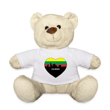 Vilnius Litauen Flagge Skyline Reise Souvenir - Teddy - Weiß - Vorne