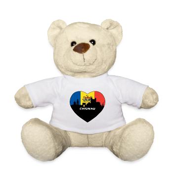 Chisinau Moldova Flag Skyline Travel Souvenir - Teddy Bear - white - Front