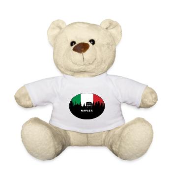 Naples Italy Flag Skyline Travel Souvenir - Teddy Bear - white - Front