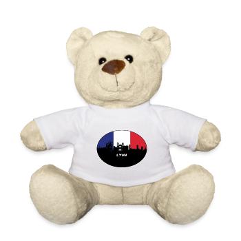 Lyon Frankreich Flagge Skyline Reise Souvenir - Teddy - Weiß - Vorne