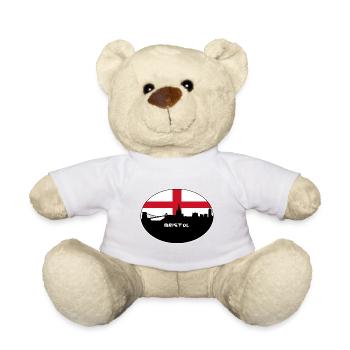 Bristol England Flag Skyline Travel Souvenir - Teddy Bear - white - Front