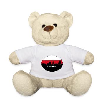 Katowice Poland Flag Skyline Silhouette Travel - Teddy Bear - white - Front