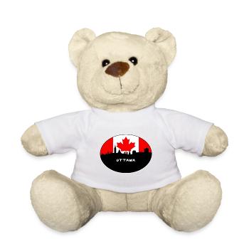 Ottawa-Kanada-Flaggen-Skyline-Schattenbild-Reise - Teddy - Weiß - Vorne