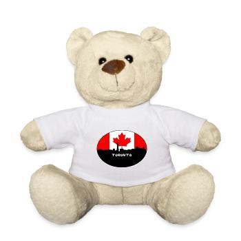 Toronto Canada Flag Skyline Silhouette Travel - Teddy Bear - white - Front