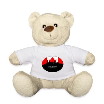 Drapeau Canada Calgary Skyline Voyage Silhouette - Nounours - blanc - Devant