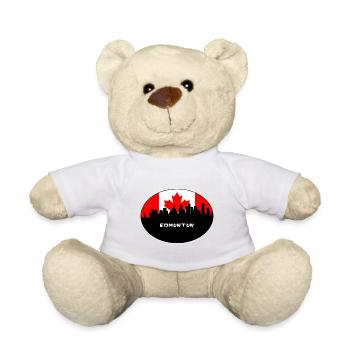 Edmonton Canada Drapeau Skyline Voyage Silhouette - Nounours - blanc - Devant