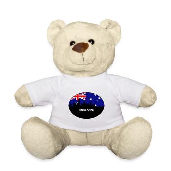 Adélaïde Australie Drapeau Skyline Silhouette Travel - Nounours - blanc - Devant