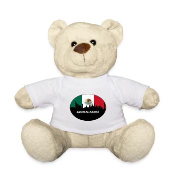 Guadalajara Mexiko Flagge Skyline Silhouette Reisen - Teddy - Weiß - Vorne
