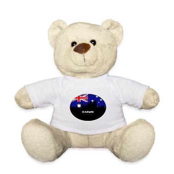 Darwin Australie Drapeau Skyline Voyage Silhouette - Nounours - blanc - Devant