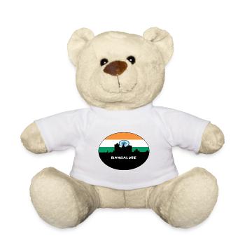 Bangalore Inde Drapeau Skyline Voyage Silhouette - Nounours - blanc - Devant