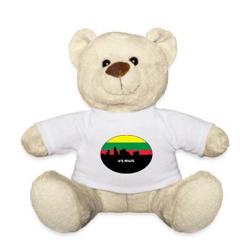 Vilnius Lituanie Drapeau Skyline Voyage Silhouette - Nounours - blanc - Devant