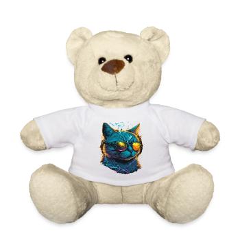 Electric Music Cat - Teddy Bear - white - Front