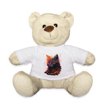 Cute Vintage Cat - Teddy Bear - white - Front