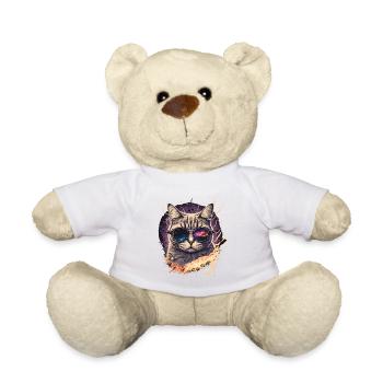 Vapowave Glitch Cat - Nounours - blanc - Devant