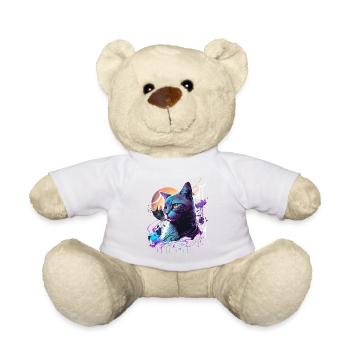 Purple Cat - Teddy Bear - white - Front