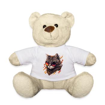 Vintagepunk Cat - Teddy Bear - white - Front