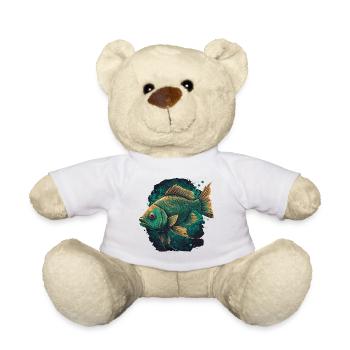 Œuvre d’art sur les poissons - Nounours - blanc - Devant