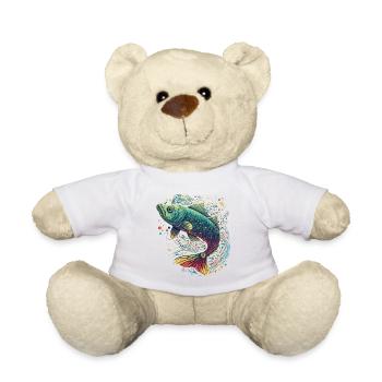 Colorful Fish Artwork - Teddy Bear - white - Front