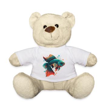 Red Blue Fish - Teddy Bear - white - Front