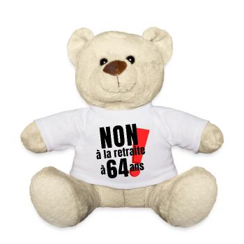 réforme des retraites, retraité, retraitée - Nounours - blanc - Devant