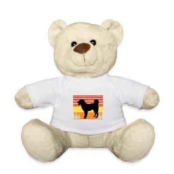 Appenzeller Sennenhund Dog Silhouette Retro Sunset - Teddy Bear - white - Front