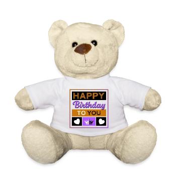 Happy Birthday to you 2023 1 - Teddy - Weiß - Vorne