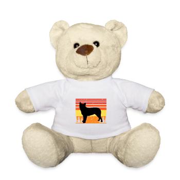 Blue Heeler Dog Lover Silhouette Vintage Sunset - Nounours - blanc - Devant