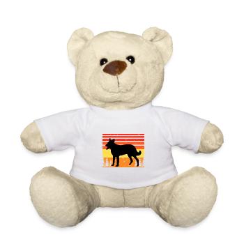 Cumberland Sheepdog Dog Silhouette Retro Sunset - Nounours - blanc - Devant
