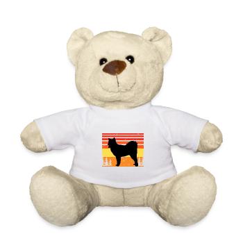 Canadian Eskimo Dog Love Silhouette Vintage Sunset - Nounours - blanc - Devant