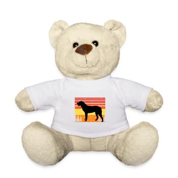 Cao De Castro Laboreiro Dog Silhouette Retro Sun - Nounours - blanc - Devant