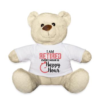 Retired, Every hour counts. Retired pensioner - Teddy Bear - white - Front