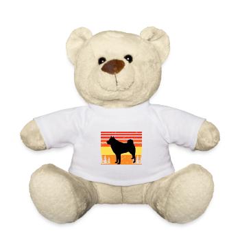 Finlandais Spitz Dog Lover Silhouette Vintage Sunset - Nounours - blanc - Devant