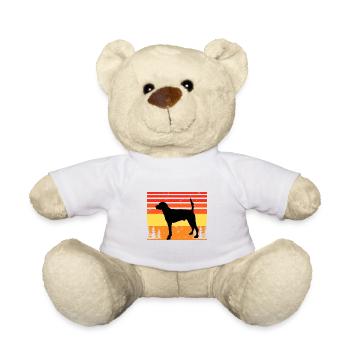 Français Foxhound Dog Lover Silhouette Retro Sunset - Nounours - blanc - Devant