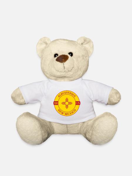 Albuquerque New Mexico Flag USA Souvenir Badge - Nounours - blanc
