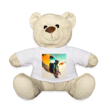 Paraglider, hero of the skies! - Teddy Bear - white - Front