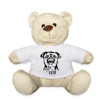 Aimé par un chien griffe disant des signes de griffon nains - Nounours - blanc - Devant