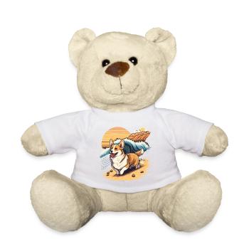 Corgi avec les vagues - Nounours - blanc - Devant