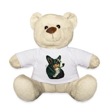 Grüner Corgi - Teddy - Weiß - Vorne