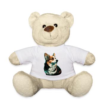 Tapfer aussehender Corgi - Teddy - Weiß - Vorne