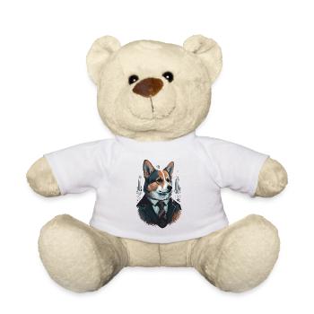 Illustration d’art de l’ancien Corgi - Nounours - blanc - Devant