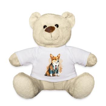 Illustration formelle de Corgi - Nounours - blanc - Devant