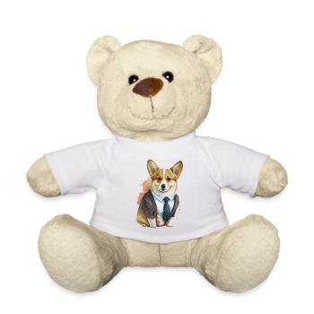 Entzückende Corgi Aquarellkunst - Teddy - Weiß - Vorne