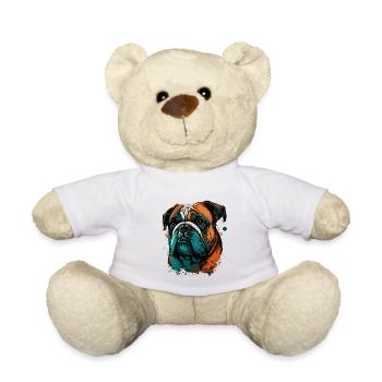 Disappointed Bulldog - Teddy Bear - white - Front