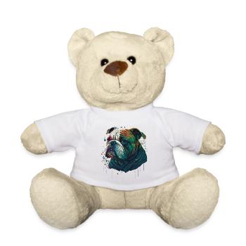 Bouledogue peint - Nounours - blanc - Devant