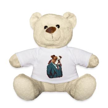 Fasionable Bulldog - Teddy Bear - white - Front