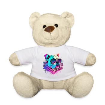 Vapowave avec lunettes de soleil Bulldog - Nounours - blanc - Devant