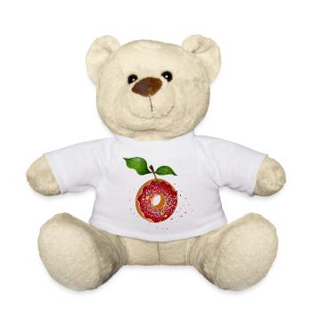 beignet amusant avec des paillettes et des feuilles colorées - Nounours - blanc - Devant