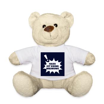 Hass ist keine Meinung Sprechblase BS - Teddy - Weiß - Vorne